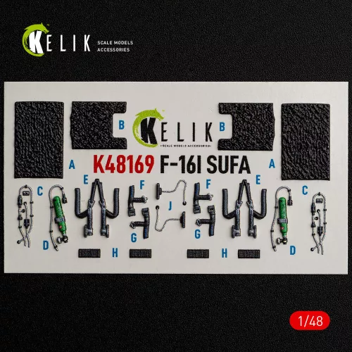 Kelik F-16I SUFA - interior 3D decals for GWH kit - 3D belsőtér-részletező matricakészlet