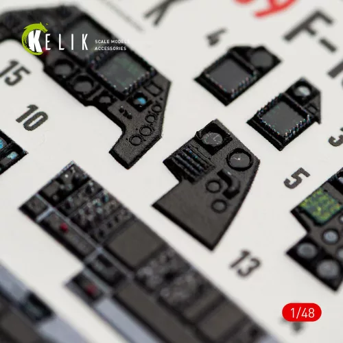 Kelik F-16I SUFA - interior 3D decals for GWH kit - 3D belsőtér-részletező matricakészlet