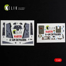   Kelik A-4M SKYHAWK - interior 3D decals for Hasegawa - 3D belsőtér-részletező matricakészlet