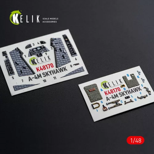 Kelik A-4M SKYHAWK - interior 3D decals for Hasegawa - 3D belsőtér-részletező matricakészlet