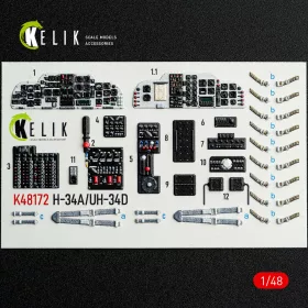   Kelik H-34A/UH-34D - interior 3D decals for Italeri kit - 3D belsőtér-részletező matricakészlet