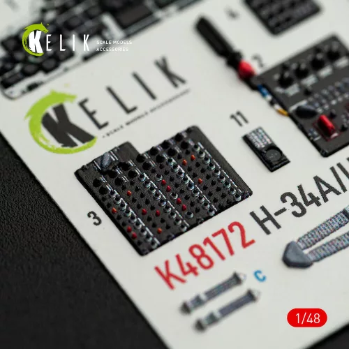 Kelik H-34A/UH-34D - interior 3D decals for Italeri kit - 3D belsőtér-részletező matricakészlet