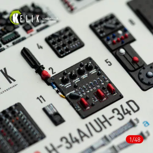 Kelik H-34A/UH-34D - interior 3D decals for Italeri kit - 3D belsőtér-részletező matricakészlet