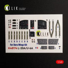   Kelik L-20A/U-6A - type 1 interior 3D decals for Dora Wings - L-20A/U-6A - 1. típus – 3D belsőtér-részletező matricakészlet
