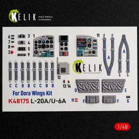   Kelik L-20A/U-6A - type 2 interior 3D decals for Dora Wings - L-20A/U-6A - 2. típus – 3D belsőtér-részletező matricakészlet