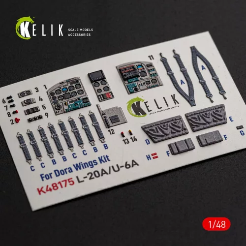 Kelik L-20A/U-6A - type 2 interior 3D decals for Dora Wings - L-20A/U-6A - 2. típus – 3D belsőtér-részletező matricakészlet