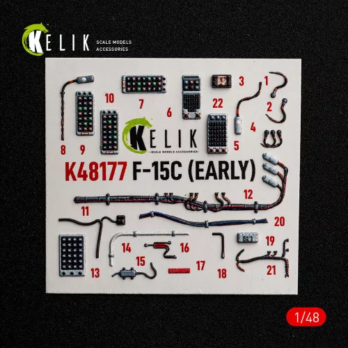 Kelik F-15C (Early) - interior 3D decals for Hasegawa - 3D belsőtér-részletező matricakészlet