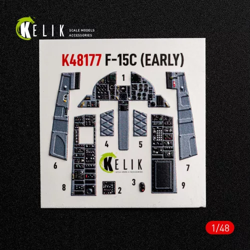 Kelik F-15C (Early) - interior 3D decals for Hasegawa - 3D belsőtér-részletező matricakészlet
