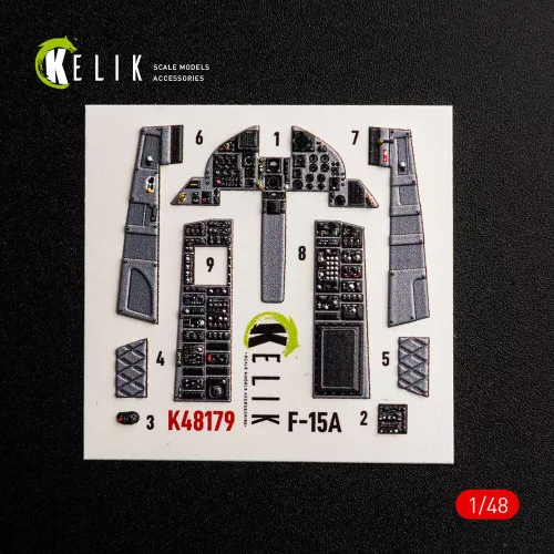Kelik F-15A - interior 3D decals for Hasegawa - 3D belsőtér-részletező matricakészlet