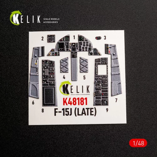 Kelik F-15J (Late) - interior 3D decals for Hasegawa - 3D belsőtér-részletező matricakészlet