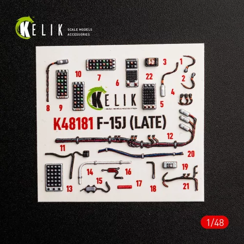 Kelik F-15J (Late) - interior 3D decals for Hasegawa - 3D belsőtér-részletező matricakészlet