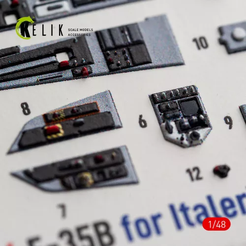 Kelik F-35B - interior 3D decals for Italeri - 3D belsőtér-részletező matricakészlet