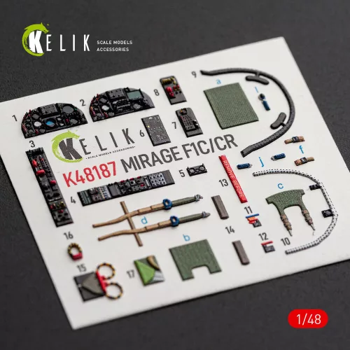 Kelik Mirage F1C/CR - interior 3D decals for Italeri - 3D belsőtér-részletező matricakészlet