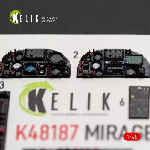 Kelik Mirage F1C/CR - interior 3D decals for Italeri - 3D belsőtér-részletező matricakészlet