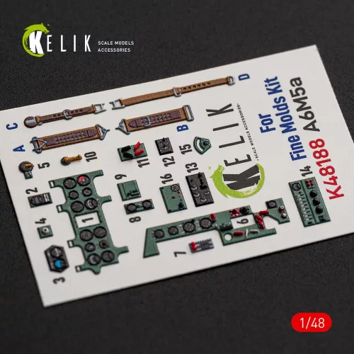Kelik A6M5a - interior 3D decals for Fine Molds - 3D belsőtér-részletező matricakészlet