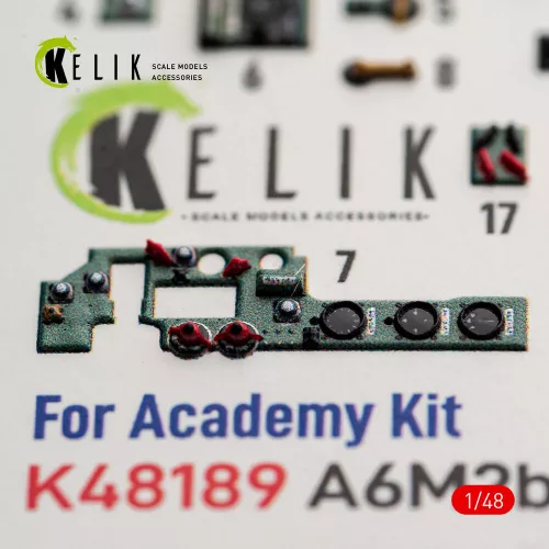 Kelik A6M2b Zero - interior 3D decals for Academy - 3D belsőtér-részletező matricakészlet