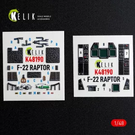   Kelik F-22 Raptor - interior 3D decals for Hasegawa - 3D belsőtér-részletező matricakészlet