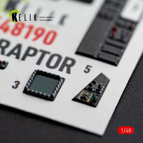 Kelik F-22 Raptor - interior 3D decals for Hasegawa - 3D belsőtér-részletező matricakészlet