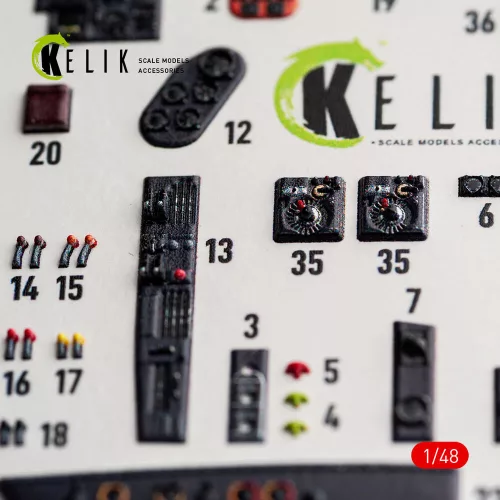 Kelik He-111 H-20 - interior 3D decals for ICM - 3D belsőtér-részletező matricakészlet