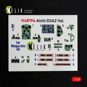   Kelik Aichi D3A2 Val - interior 3D decals for Wingsy Kits - 3D belsőtér-részletező matricakészlet