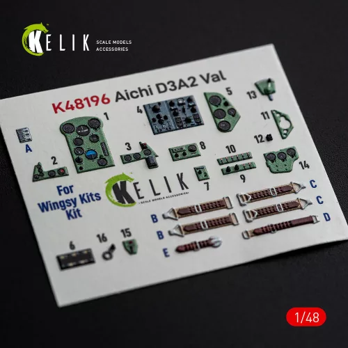 Kelik Aichi D3A2 Val - interior 3D decals for Wingsy Kits - 3D belsőtér-részletező matricakészlet