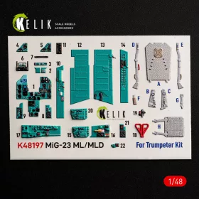  Kelik MiG-23 ML/MLD - interior 3D decals for Trumpeter - 3D belsőtér-részletező matricakészlet