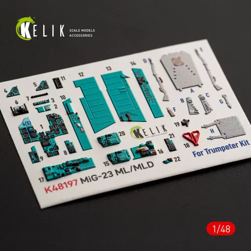 Kelik MiG-23 ML/MLD - interior 3D decals for Trumpeter - 3D belsőtér-részletező matricakészlet