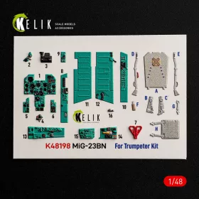   Kelik MiG-23BN - interior 3D decals for Trumpeter - 3D belsőtér-részletező matricakészlet