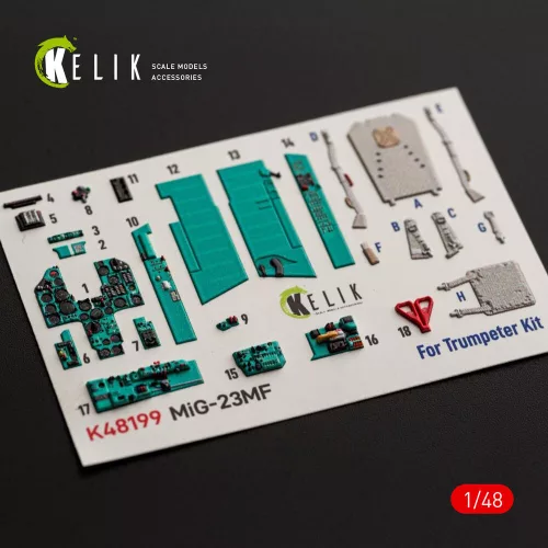 Kelik MiG-23MF - interior 3D decals for Trumpeter - 3D belsőtér-részletező matricakészlet