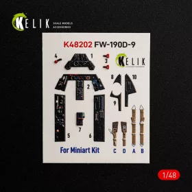   Kelik FW-190D-9 - interior 3D decals for MiniArt - 3D belsőtér-részletező matricakészlet
