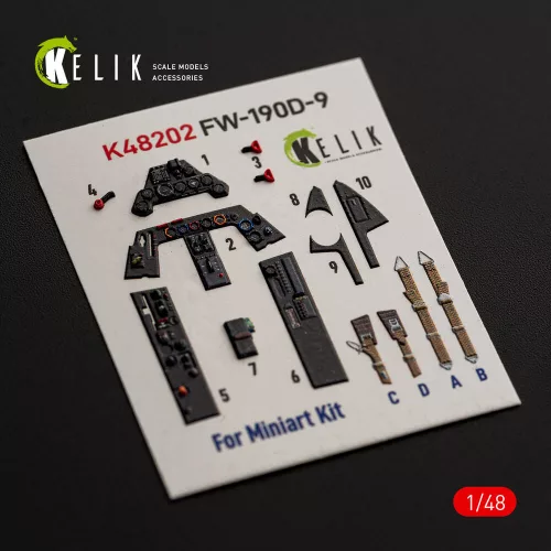 Kelik FW-190D-9 - interior 3D decals for MiniArt - 3D belsőtér-részletező matricakészlet