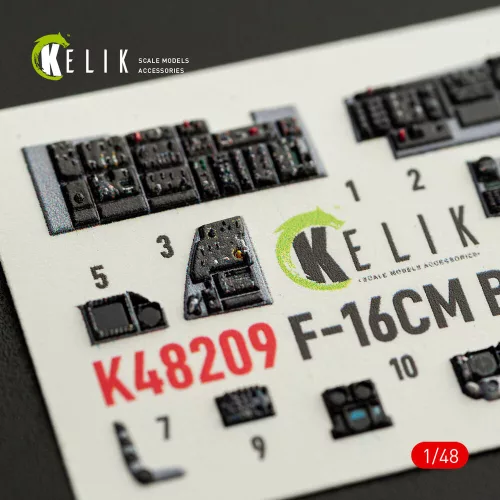 Kelik F-16CM - interior 3D decals for Great Wall Hobby - 3D belsőtér-részletező matricakészlet