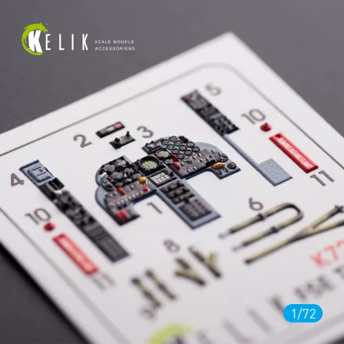 Kelik F-5E Tiger II early series interior 3D decals for Dream Model kit - F-5E Tiger II korai sorozat – 3D belsőtér-részletező matricakészlet