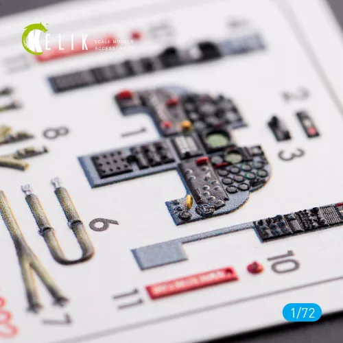 Kelik F-5E Tiger II early series interior 3D decals for Dream Model kit - F-5E Tiger II korai sorozat – 3D belsőtér-részletező matricakészlet