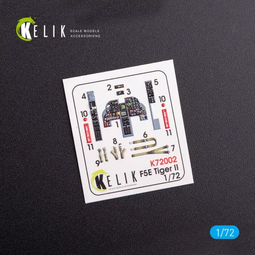 Kelik F-5E Tiger II early series interior 3D decals for Dream Model kit - F-5E Tiger II korai sorozat – 3D belsőtér-részletező matricakészlet