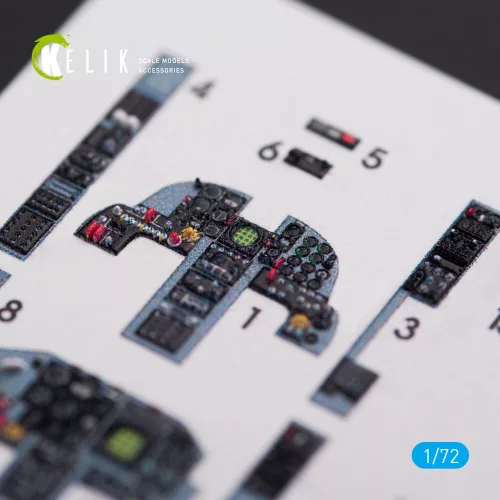 Kelik F-5F Tiger II full interior 3D decals for Dream Model kit - 3D belsőtér-részletező matricakészlet