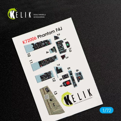 Kelik F-4J Phantom II interior 3D decals for FineMolds kit - 3D belsőtér-részletező matricakészlet