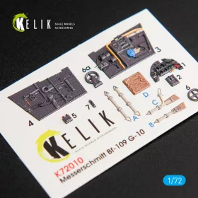   Kelik BF109-10G interior 3D decals for Fine Molds kit - 3D belsőtér-részletező matricakészlet