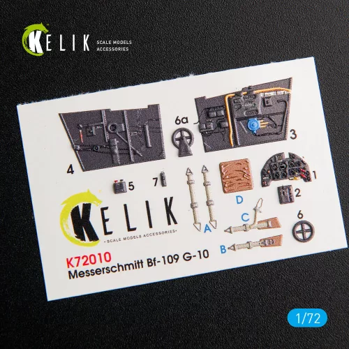 Kelik BF109-10G interior 3D decals for Fine Molds kit - 3D belsőtér-részletező matricakészlet