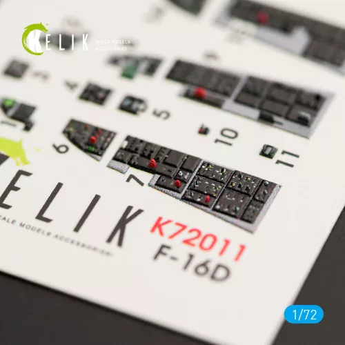 Kelik F-16D Fighting Falcon interior 3D decals for Kinetic kit - 3D belsőtér-részletező matricakészlet