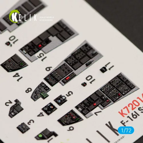 Kelik F-16I Sufa interior 3D decals for Kinetic kit - 3D belsőtér-részletező matricakészlet