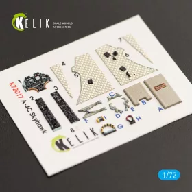   Kelik A-4C Skyhawk interior 3D decals for Fujimi/Hobby 2000 kit - 3D belsőtér-részletező matricakészlet