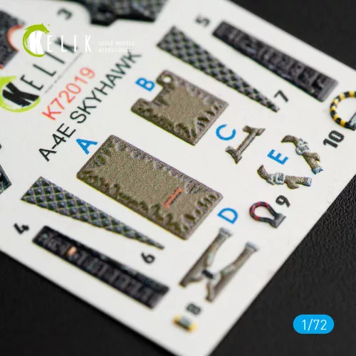 Kelik A-4E Skyhawk interior 3D decals for Fujimi/Hobby 2000 kit - 3D belsőtér-részletező matricakészlet