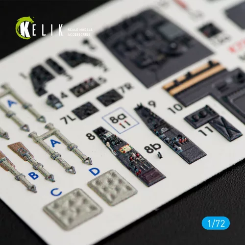 Kelik Me-410 A-1/B-1 interior 3D decals for Fine Molds kit - 3D belsőtér-részletező matricakészlet
