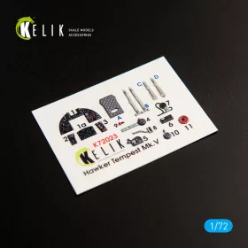   Kelik Hawker Tempest Mk.V interior 3D decals for Airfix kit - 3D belsőtér-részletező matricakészlet