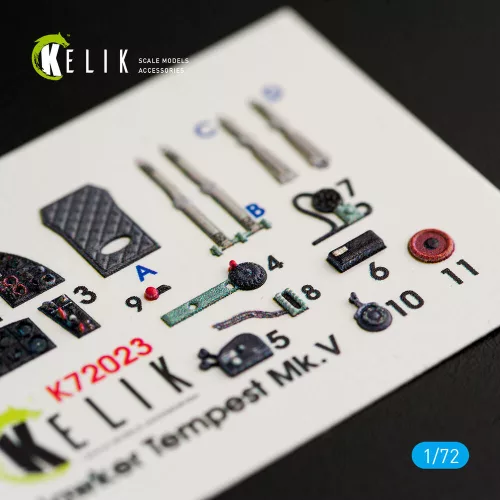 Kelik Hawker Tempest Mk.V interior 3D decals for Airfix kit - 3D belsőtér-részletező matricakészlet