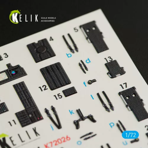Kelik UH-1Y Venom interior 3D decals for Dream Model kit - 3D belsőtér-részletező matricakészlet