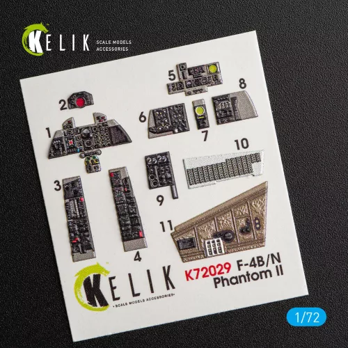 Kelik F-4(B,N) Phantom II interior 3D decals for Hasegawa kit - 3D belsőtér-részletező matricakészlet