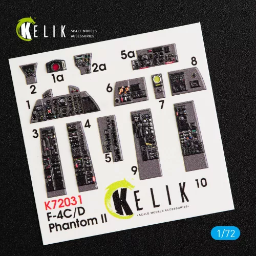 Kelik F-4(C,D) Phantom II interior 3D decals for Hasegawa kit - 3D belsőtér-részletező matricakészlet
