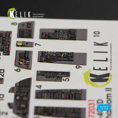 Kelik F-4(C,D) Phantom II interior 3D decals for Hasegawa kit - 3D belsőtér-részletező matricakészlet